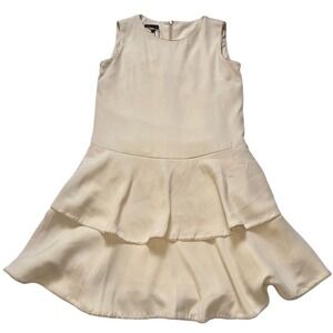 Lolita tiered Womens Ivory Sleeveless Knee Length Dress S Old money NWT feminine